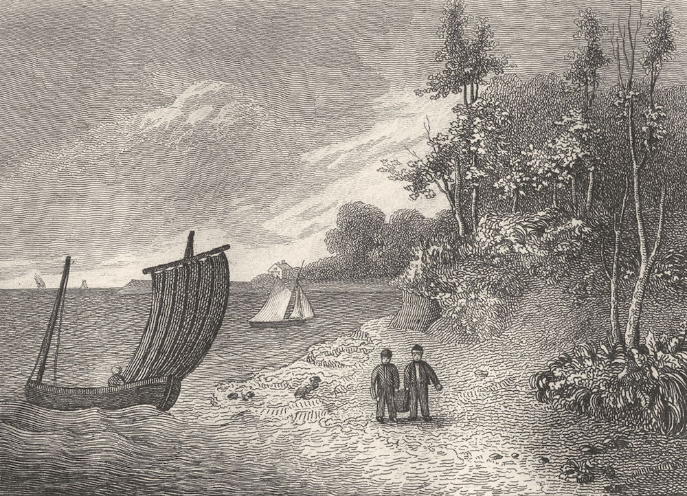 ISLE OF WIGHT. Near Ryde, I W. DUGDALE 1845 old antique vintage print picture